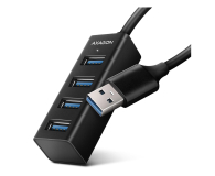 Hub USB Axagon HUE-M1A, 4x USB 3.2 Gen 1 MINI hub, metalowy, USB-A 20cm